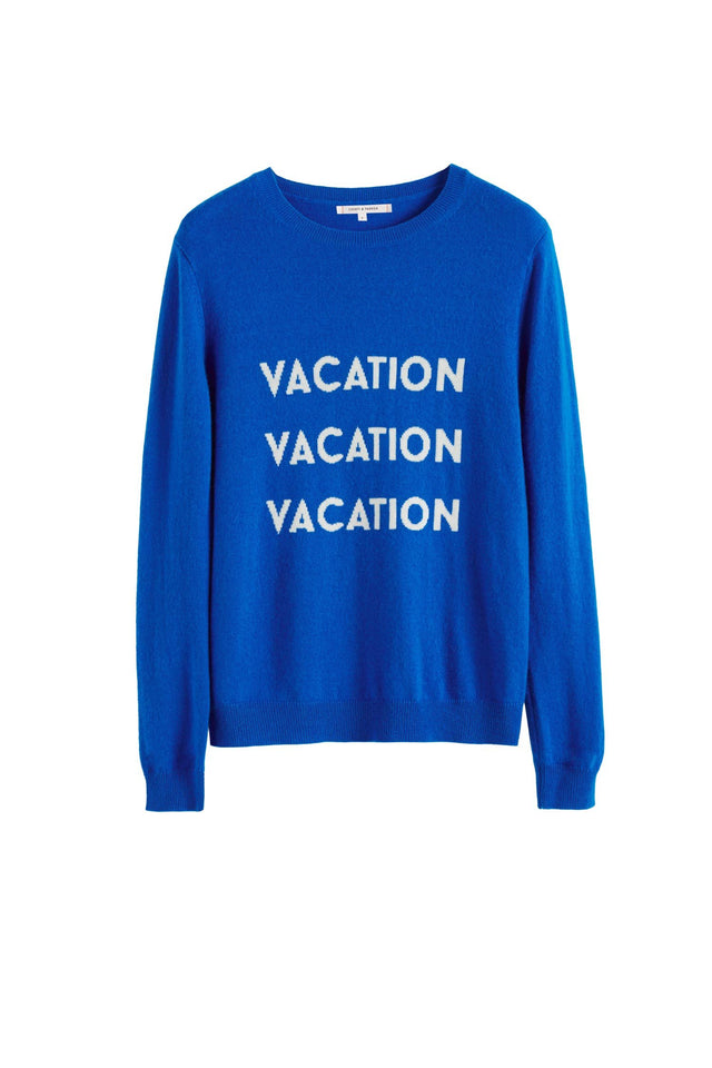 Royal-Blue Vacation Wool-Cashmere Sweater image 2