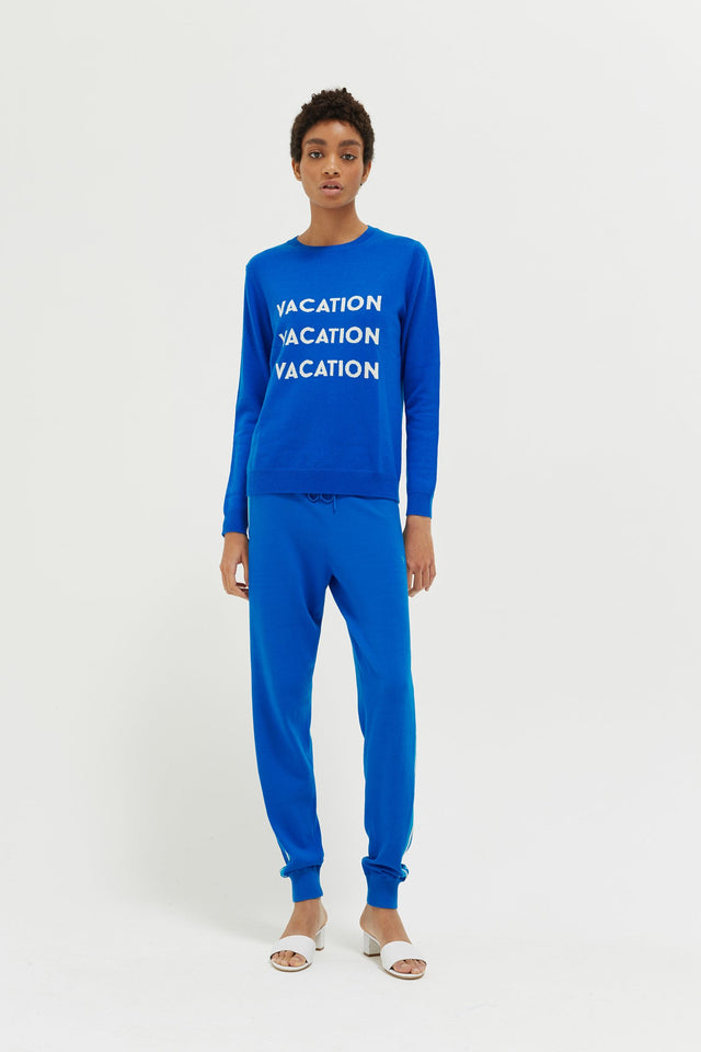 Royal-Blue Vacation Wool-Cashmere Sweater image 4