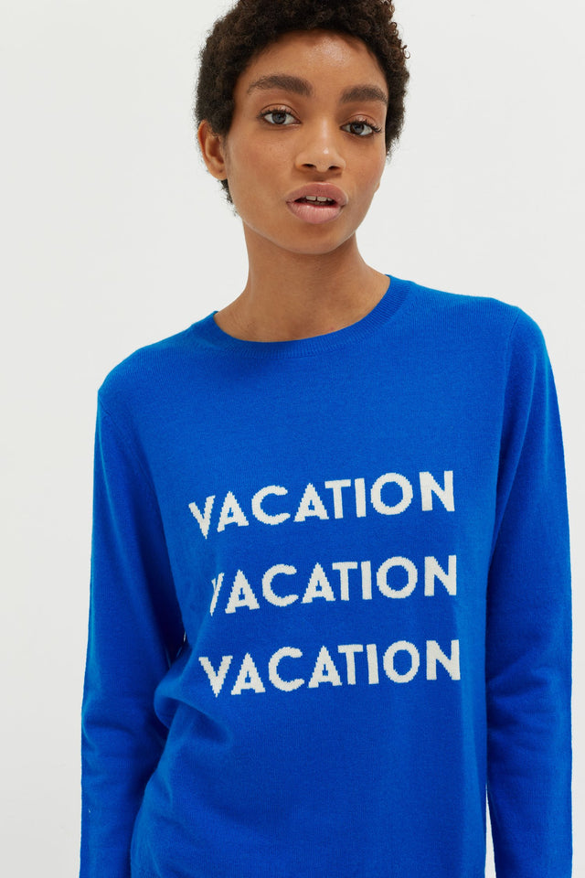 Royal-Blue Vacation Wool-Cashmere Sweater image 5