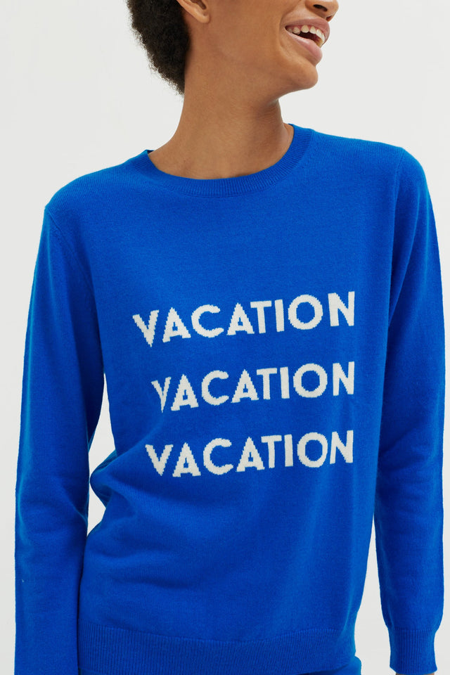 Royal-Blue Vacation Wool-Cashmere Sweater image 1