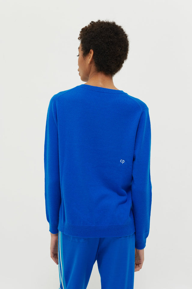 Royal-Blue Vacation Wool-Cashmere Sweater image 3
