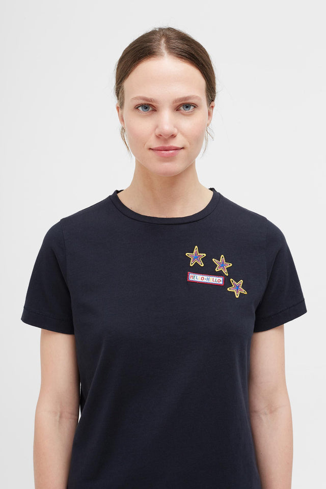 Navy Cotton Patches T-Shirt image 1