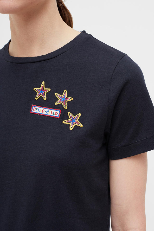 Navy Cotton Patches T-Shirt image 4