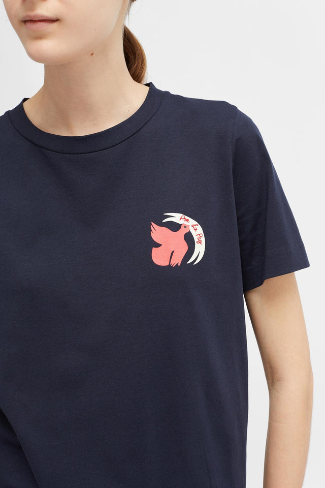 Navy Short Sleeve Por La Paz T-Shirt image 4