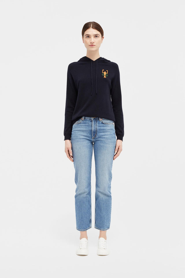 Navy Scorpion Patch Hoodie image 3