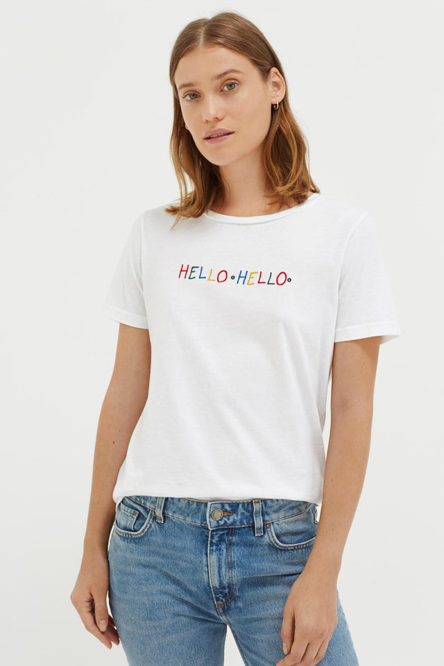 White Hello Hello Short Sleeve T-Shirt image 1