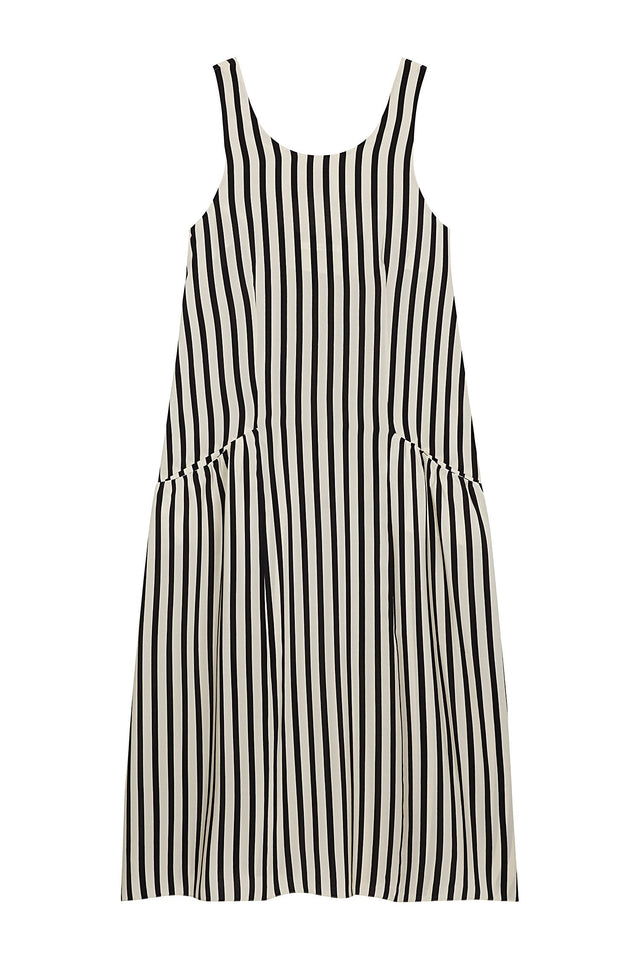 Black Striped Silk Sundress image 2
