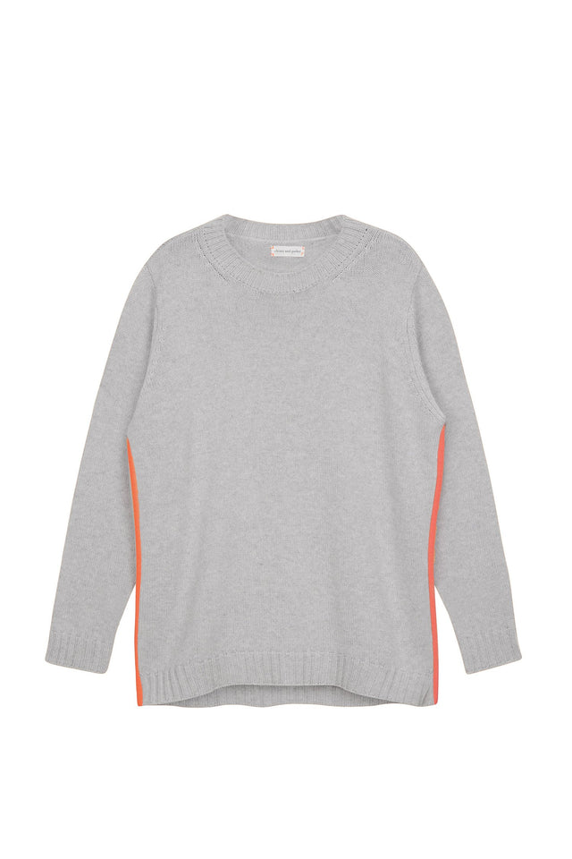 Grey Zip Side Cashmere Sweater image 2