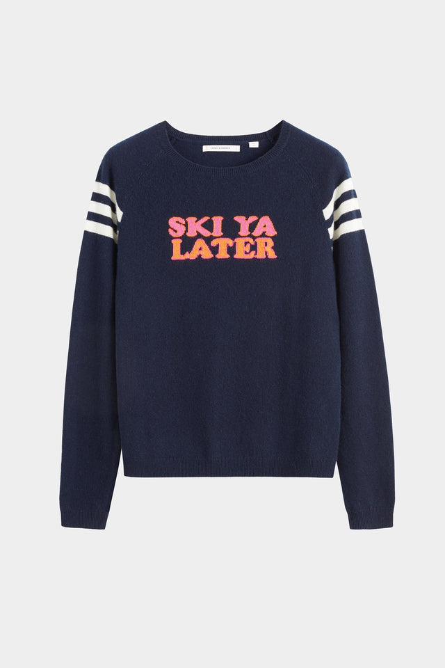 Navy Ski Ya Later Cashmere Sweater image 2