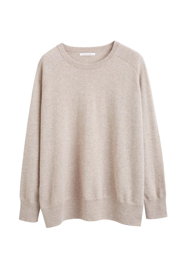 Oatmeal Cashmere Slouchy Sweater image 2