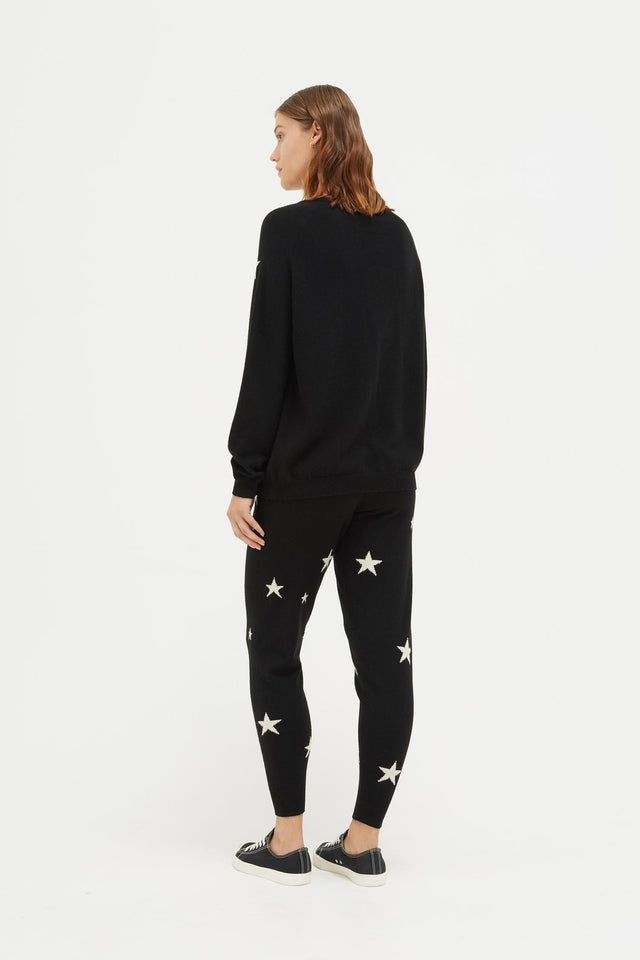Black Slouchy Star Cashmere Sweater image 4