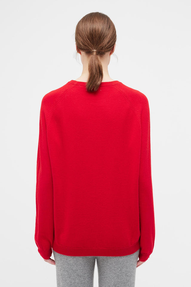 Red Slouchy Star Cashmere Sweater image 4