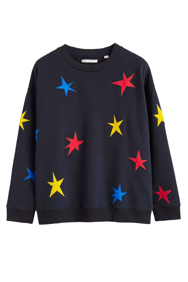 Navy Star Applique Sweatshirt image 3