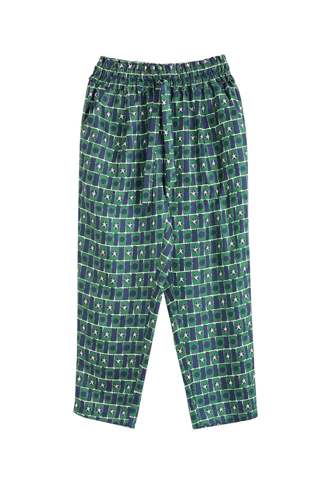 Green Starfall Relaxed Silk Trousers image 2