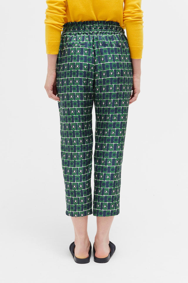 Green Starfall Relaxed Silk Trousers image 4