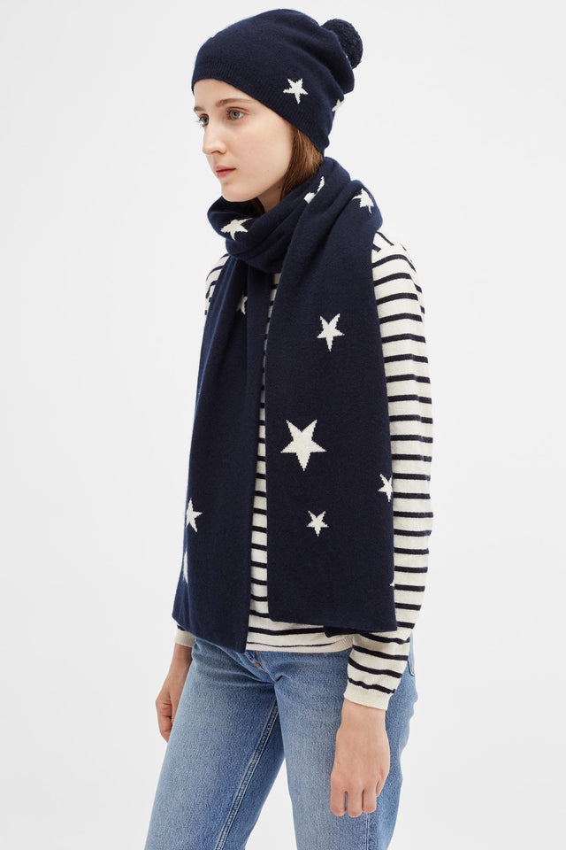 Navy Cashmere Star Hat image 3