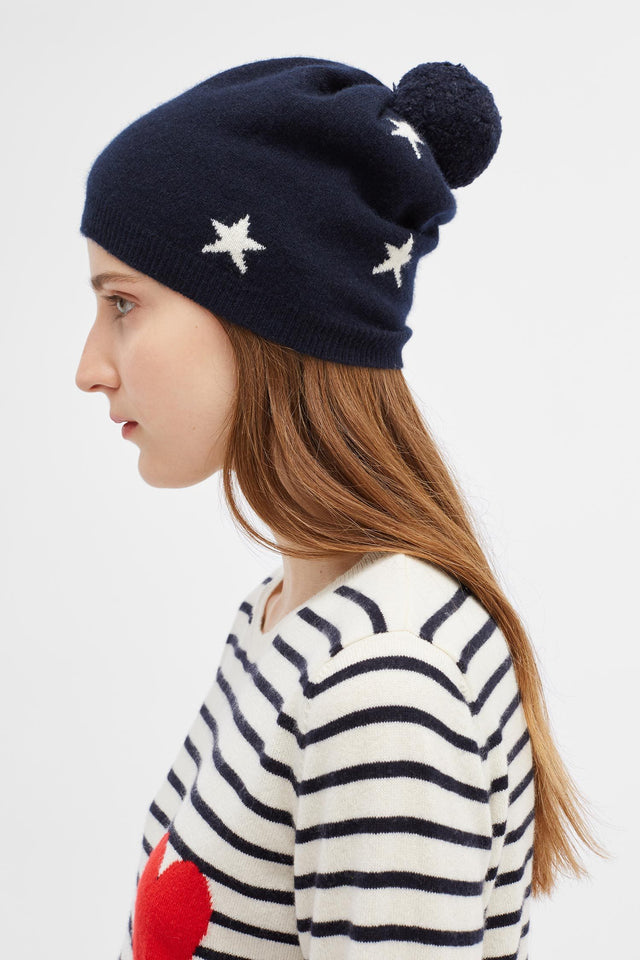 Navy Cashmere Star Hat image 1
