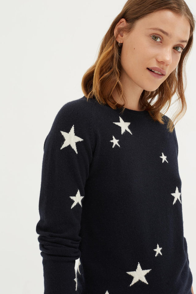 Navy Star Cashmere Sweater image 1