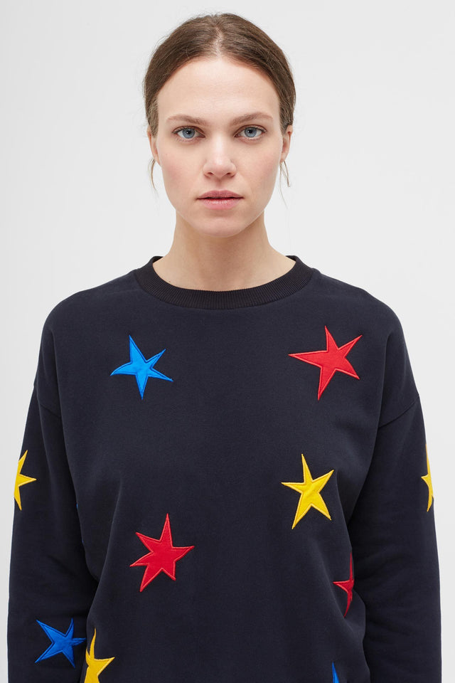 Navy Star Applique Sweatshirt image 1