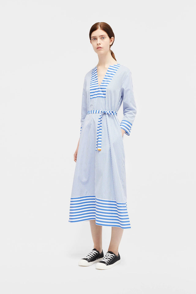 Navy Stripe Bib Dress image 1
