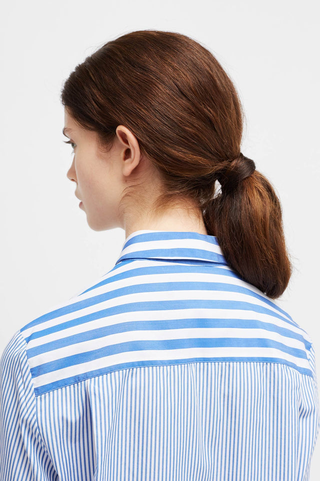 Navy Stripe Boyfriend Shirt image 5