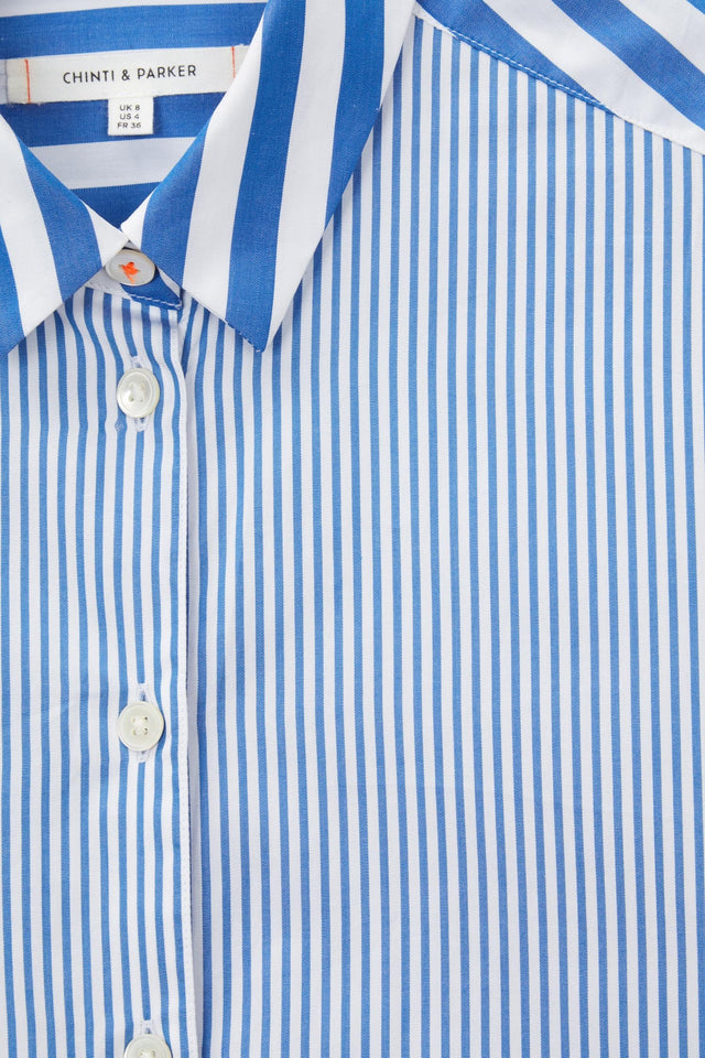 Navy Stripe Boyfriend Shirt image 7