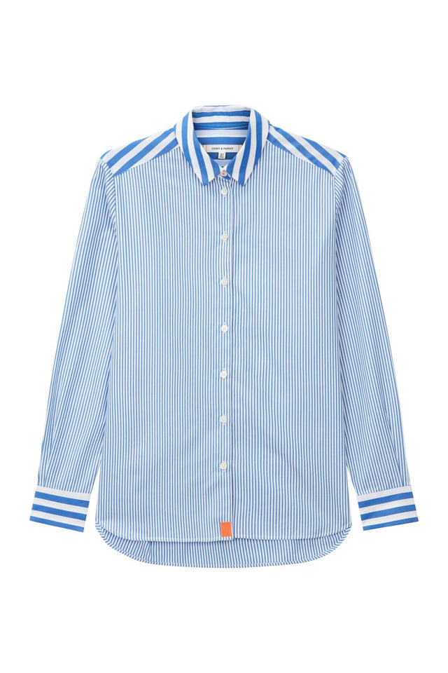 Navy Stripe Boyfriend Shirt image 2