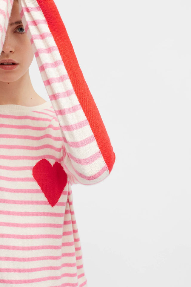 Pink Stripe Sleeve Sweater image 5