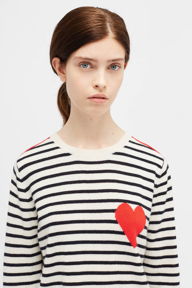 Navy Stripe Sleeve Sweater image 4