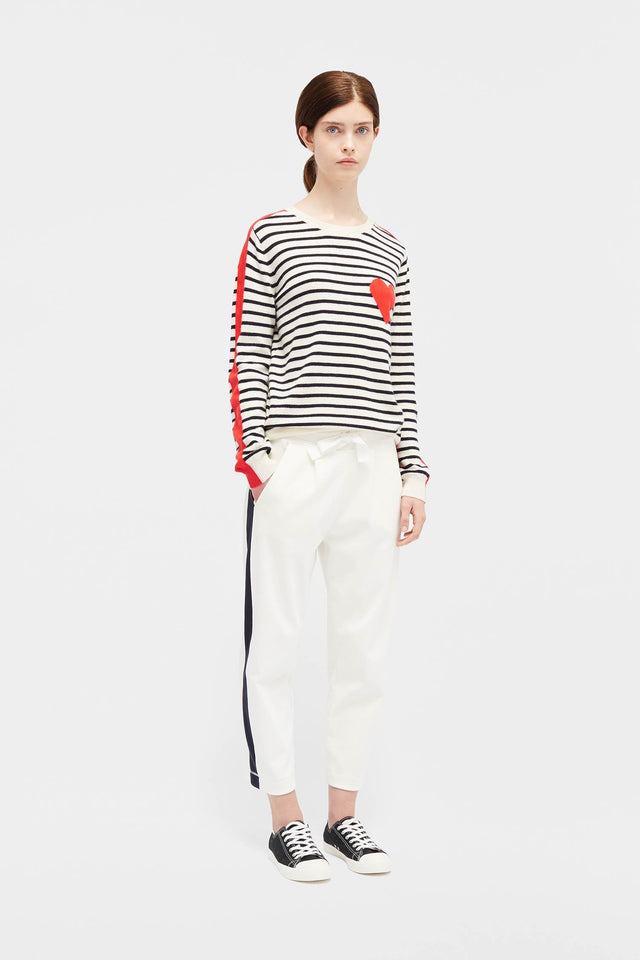 Navy Stripe Sleeve Sweater image 3