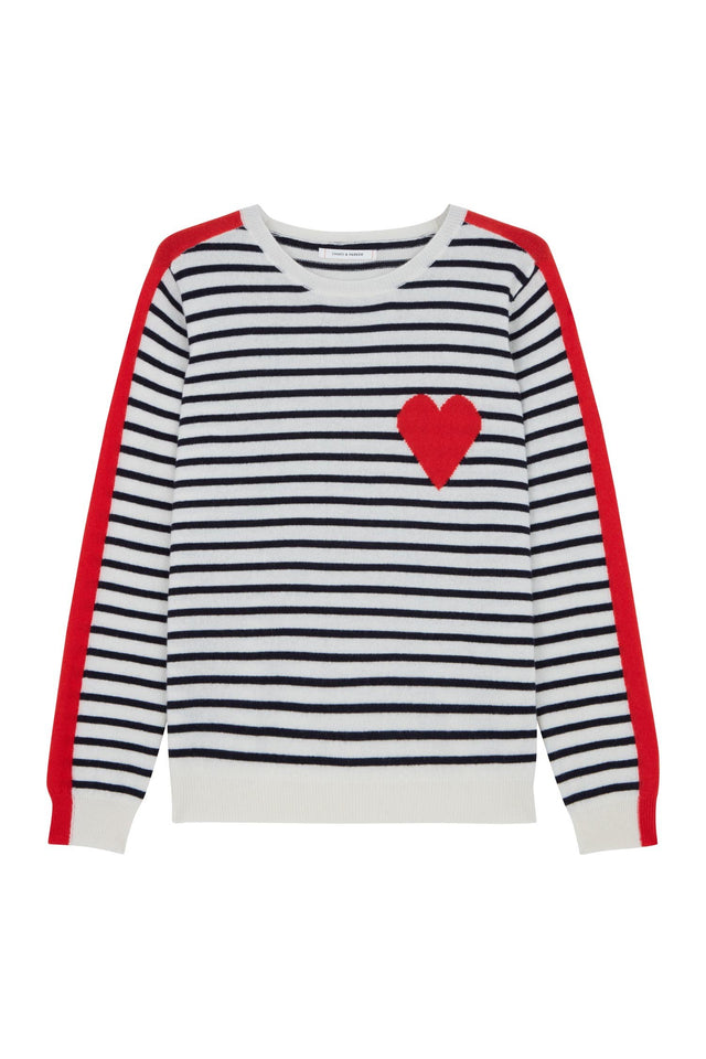 Navy Stripe Sleeve Sweater image 2