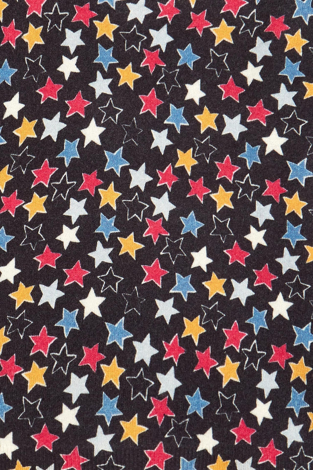 Black Acid Star V Neck Cashmere Sweater image 5