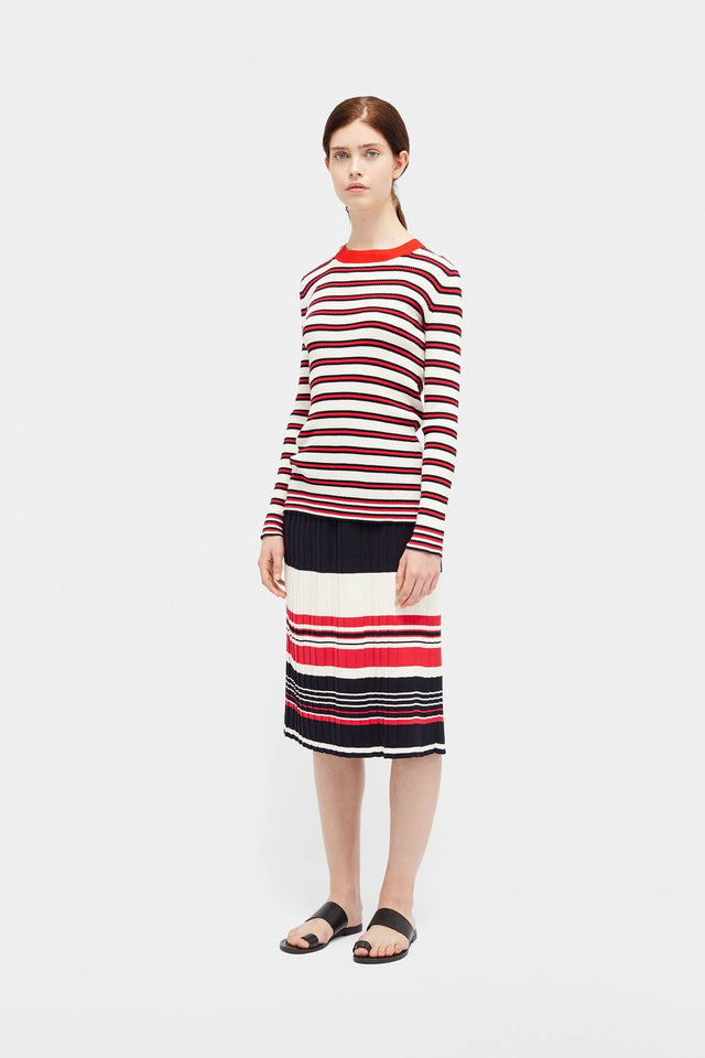 Cream Striped Rib Sweater image 3