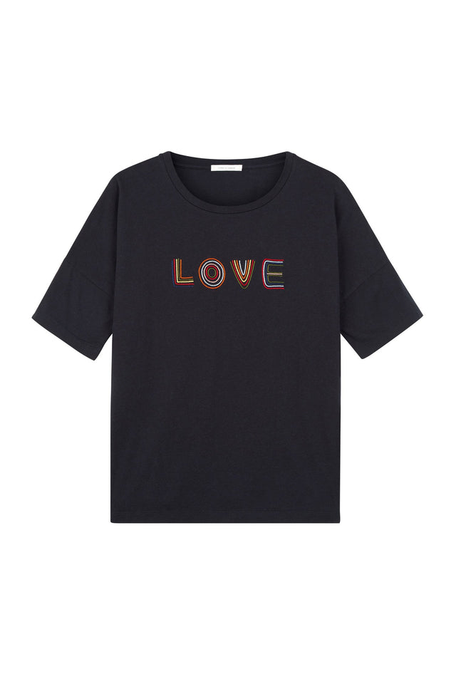 Navy Short Sleeve Carmen Love T-Shirt image 2