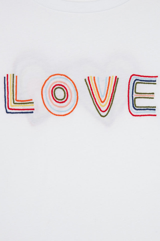 White Short Sleeve Carmen Love T-Shirt image 6