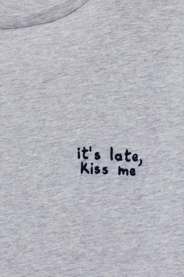 Grey Marl Kiss Me T-Shirt image 6
