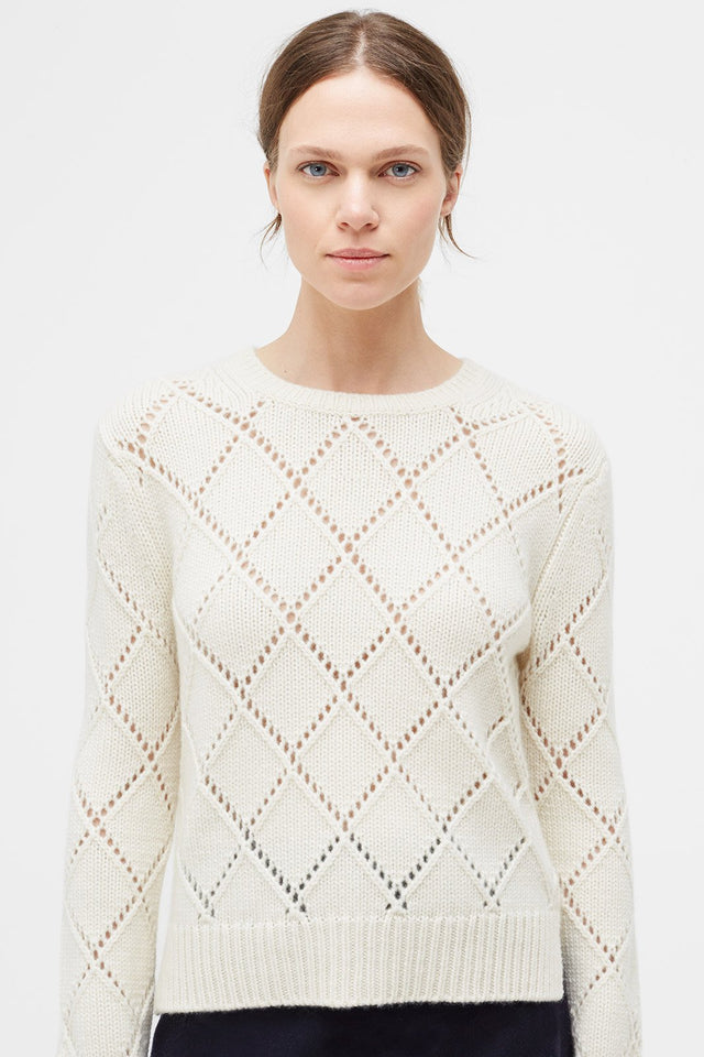 Cream Harlequin Wool Sweater image 2