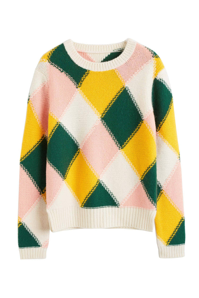 Multi-Colour Harlequin Cashmere Sweater image 2