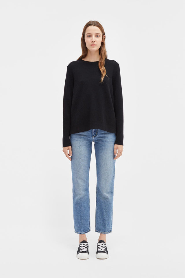 Black Cashmere Boxy Sweater image 3