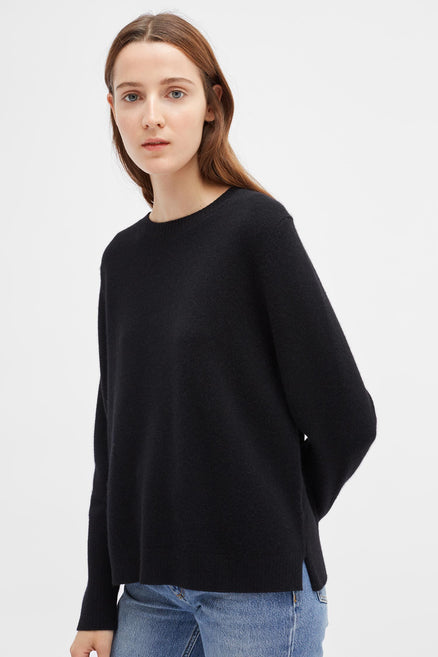 Black Cashmere Boxy Sweater