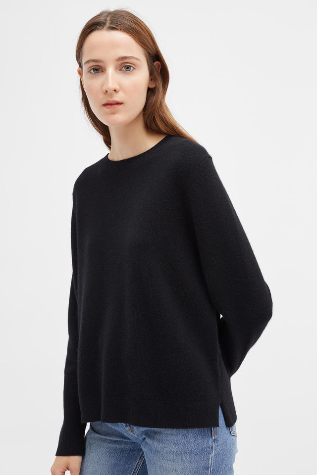 Black Cashmere Boxy Sweater image 1