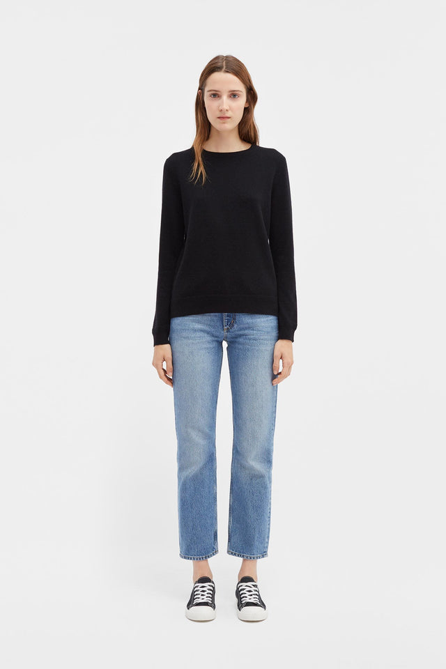 Black Cashmere Crew Sweater image 3