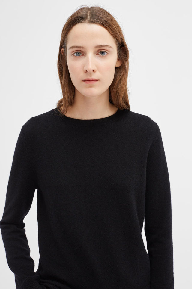 Black Cashmere Crew Sweater image 1
