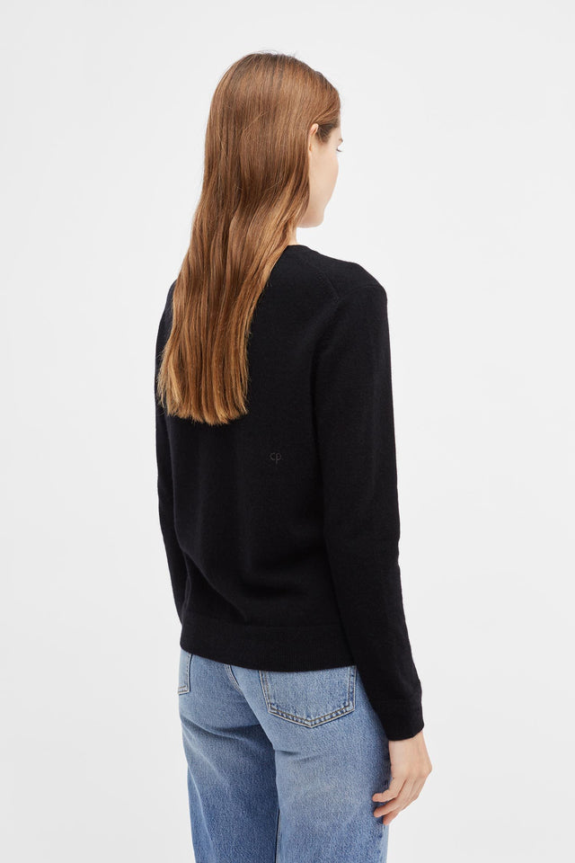 Black Cashmere Crew Sweater image 5