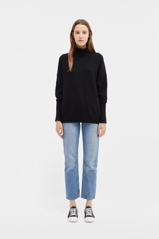 Black Cashmere Rollneck Sweater image 3