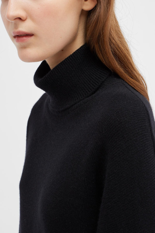 Black Cashmere Rollneck Sweater image 4
