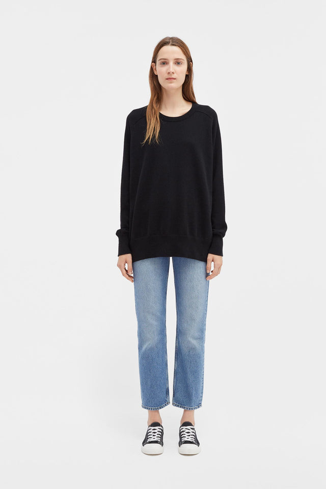Black Cashmere Slouchy Sweater image 3
