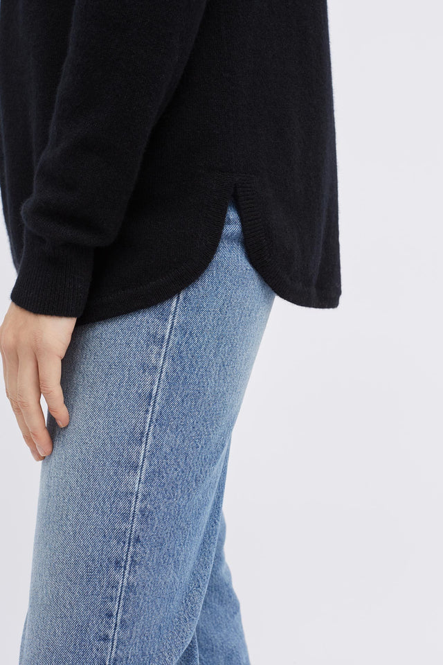 Black Cashmere V-Neck Sweater image 4