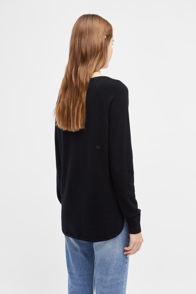 Black Cashmere V-Neck Sweater image 5