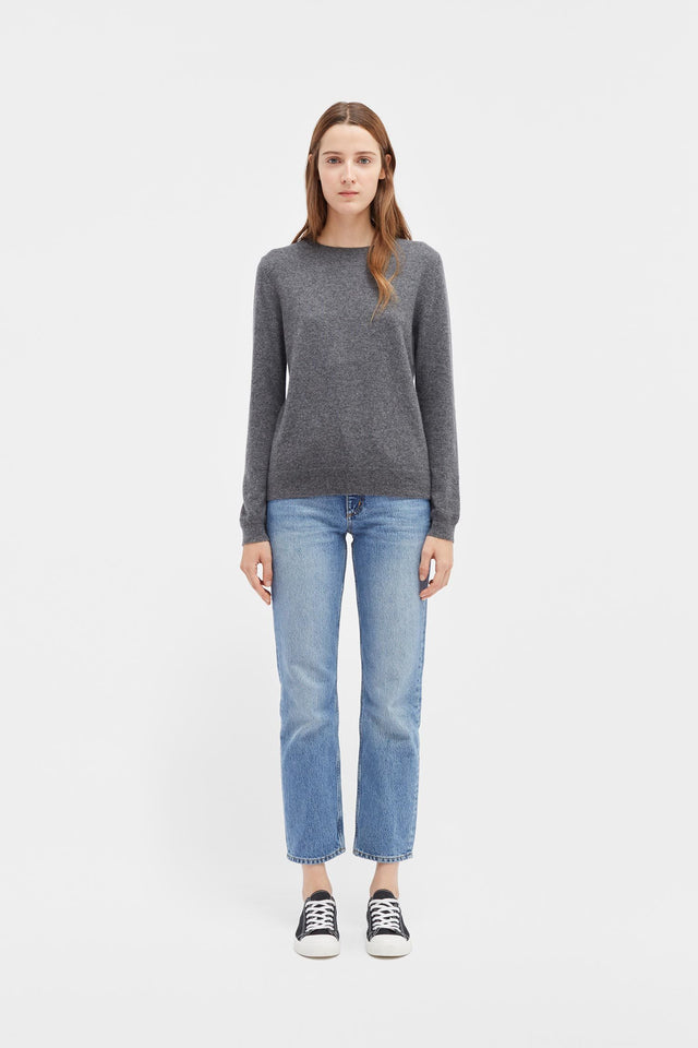 Grey Cashmere Crew Sweater image 3